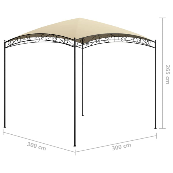 Cremefarbener Pavillon Valdora 3x3x2,65 m (180 g/m²)