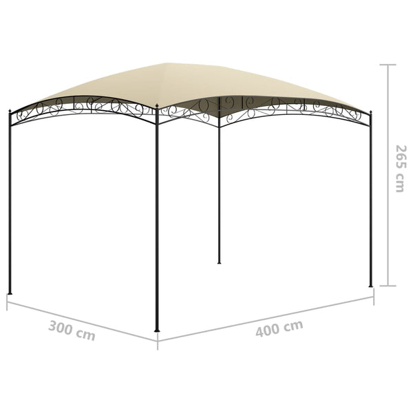 Cremefarbener Pavillon Valdora 3x4x2,65 m (180 g/m²)