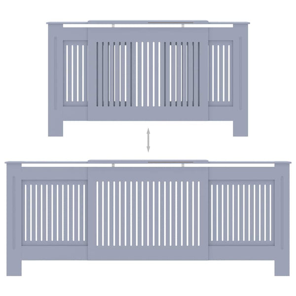 Grauer MDF-Heizkörperverkleidung Eliss 205cm