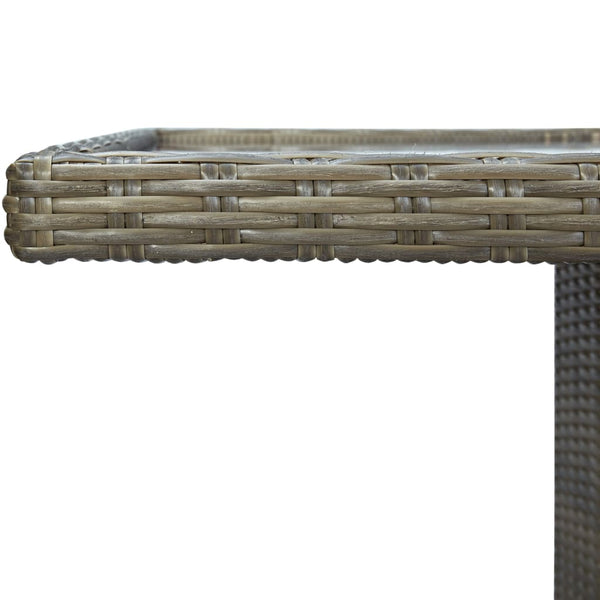 Brauner Gartentisch Kaidu (Polyrattan und gehärtetes Glas)