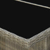 Brauner Gartentisch Kaidu (Polyrattan und gehärtetes Glas)
