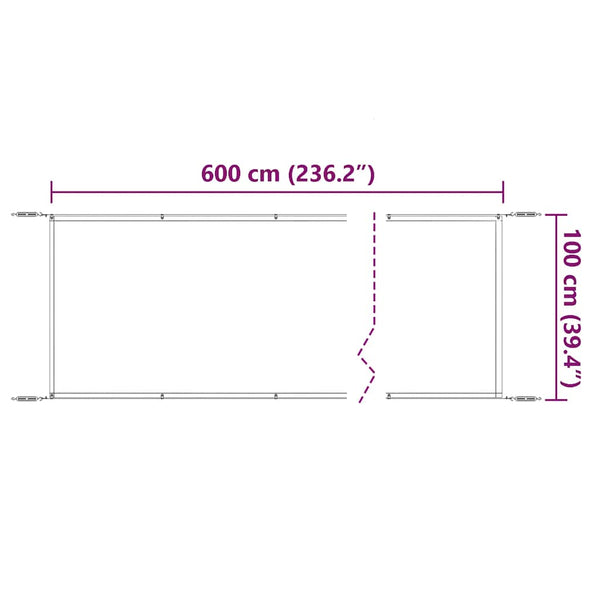 Blaues vertikales Markise Louis 100x600cm (Oxford-Stoff)