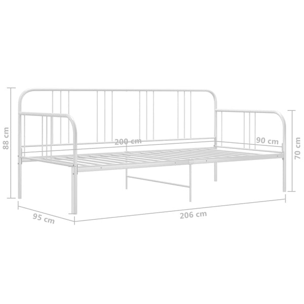 Weißes Schlafsofa-Gestell Sdrabau 90x200cm (Metall)