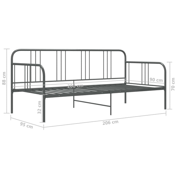 Graues Schlafsofa Sdrabau 90x200cm (Metall)