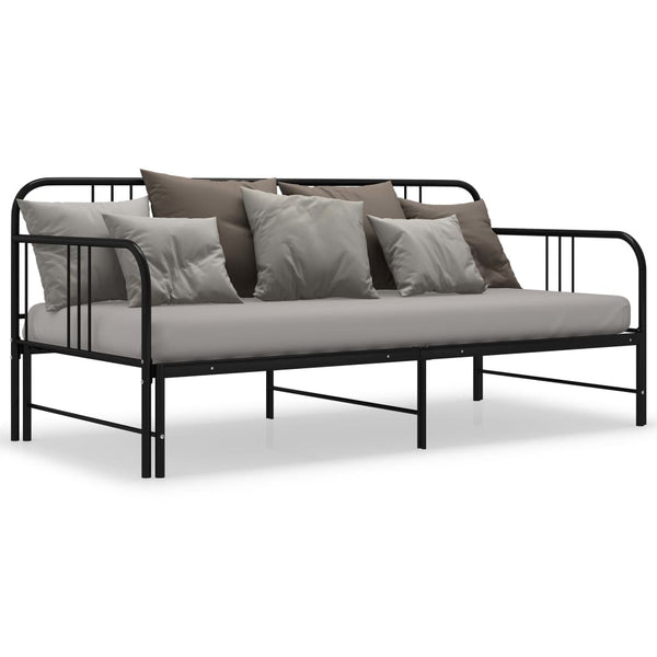 Schwarzes Schlafsofa-Gestell Idu 90x200cm (Metall)