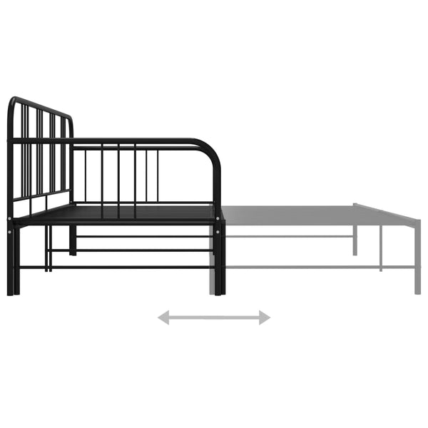 Schwarzes Schlafsofa-Gestell Idu 90x200cm (Metall)