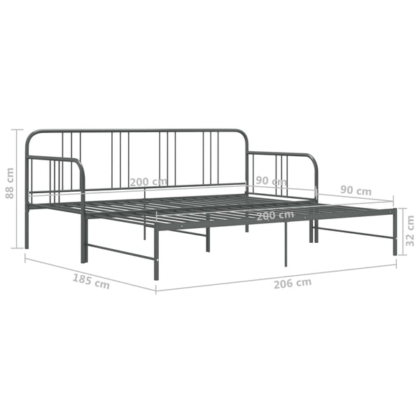 Graues Schlafsofa Idu 90x200cm (Metall)