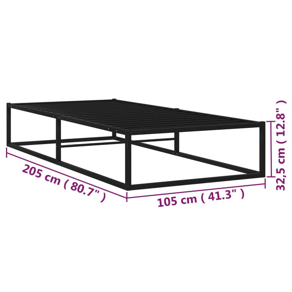 Bettgestell Hamza 100x200cm, schwarz (Metall)
