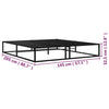 Schwarzer Bettrahmen Hamza 140x200cm (Metall)