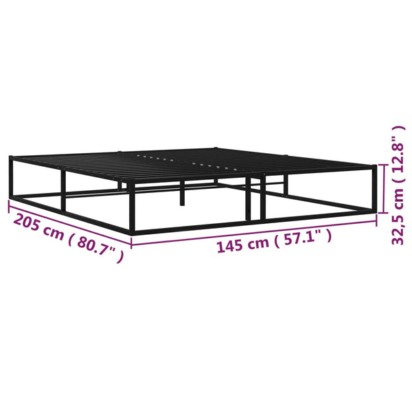 Schwarzer Bettrahmen Hamza 140x200cm (Metall)