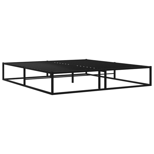 Schwarzes Bettgestell Hamza 200x200cm (Metall)