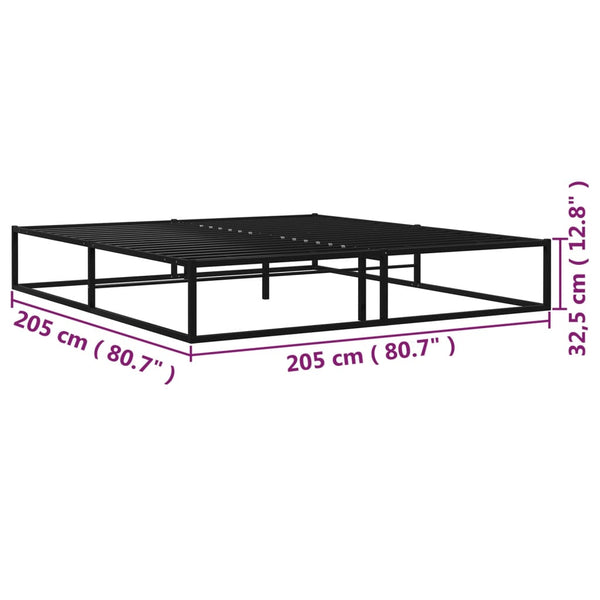 Schwarzes Bettgestell Hamza 200x200cm (Metall)
