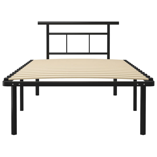 Schwarzes Bettgestell Muzecher 100x200cm (Metall)