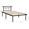 Schwarzes Bettgestell Muzecher 100x200cm (Metall)