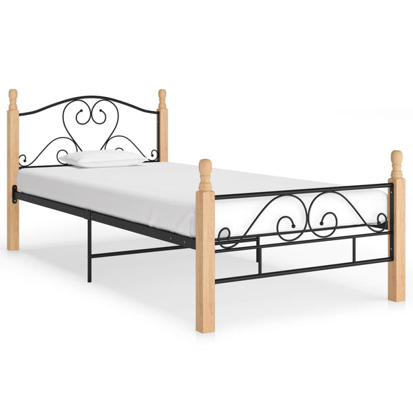 Schwarzes Bettgestell Criostian 90x200cm (Metall)