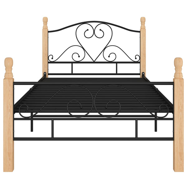 Schwarzes Bettgestell Criostian 90x200cm (Metall)