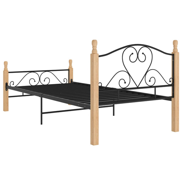 Schwarzes Bettgestell Criostian 90x200cm (Metall)