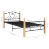 Schwarzes Bettgestell Criostian 90x200cm (Metall)