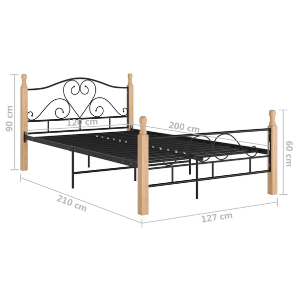 Criostian Bettrahmen schwarz 120x200cm (Metall)