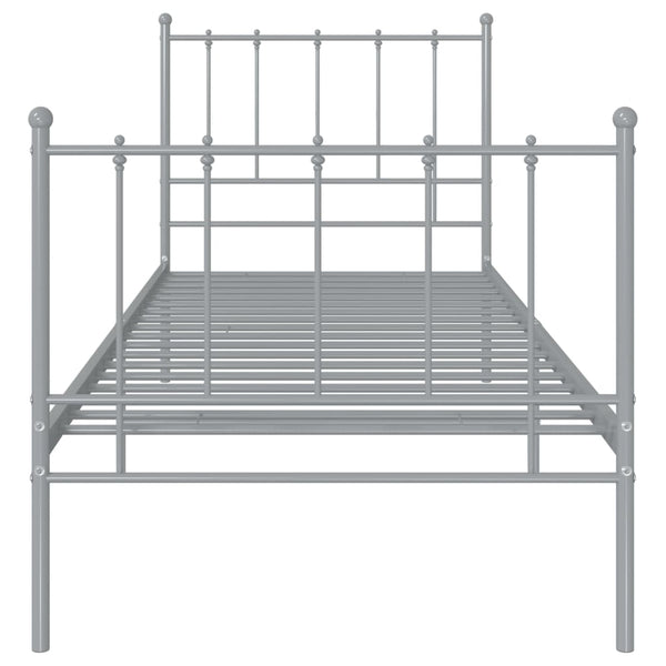Graues Bettgestell Ince 100x200cm (Metall)