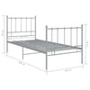 Graues Bettgestell Ince 100x200cm (Metall)