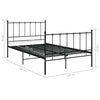 Schwarzer Bettrahmen Firoanda 120x200cm (Metall)