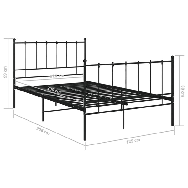 Schwarzer Bettrahmen Firoanda 120x200cm (Metall)
