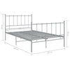 Graues Bettgestell Firoanda 120x200cm (Metall)