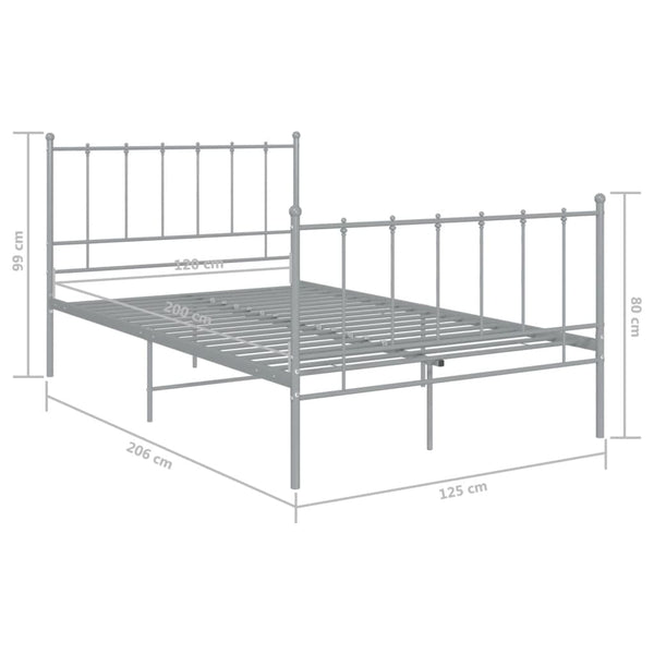Graues Bettgestell Firoanda 120x200cm (Metall)