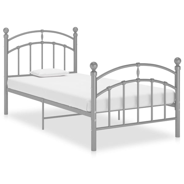 Graues Bettgestell Agrifina 90x200cm (Metall)