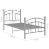 Graues Bettgestell Agrifina 90x200cm (Metall)