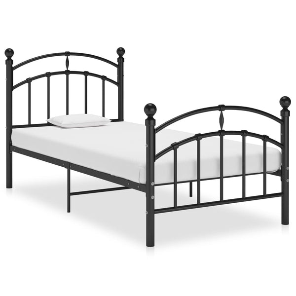 Schwarzer Bettrahmen Agrifina 100x200cm (Metall)