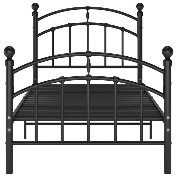 Schwarzer Bettrahmen Agrifina 100x200cm (Metall)