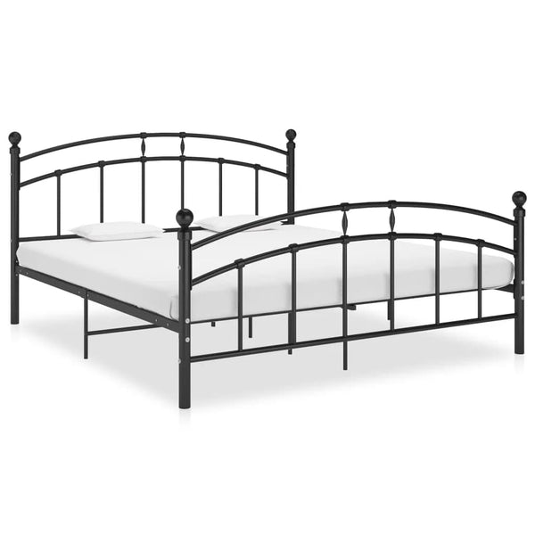 Schwarzes Bettgestell Agrifina 160x200cm (Metall)
