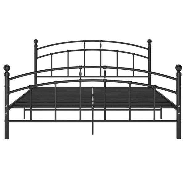 Schwarzes Bettgestell Agrifina 160x200cm (Metall)