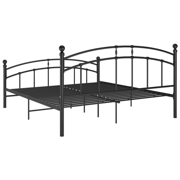 Schwarzes Bettgestell Agrifina 160x200cm (Metall)