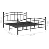 Schwarzer Bettrahmen Agrifina 200x200cm (Metall)