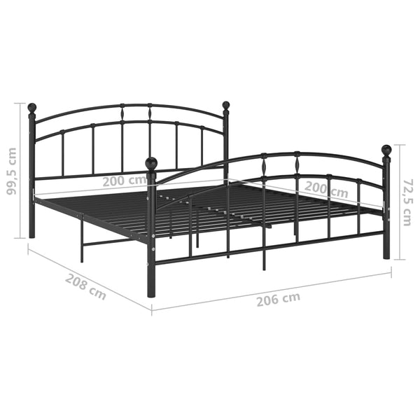 Schwarzer Bettrahmen Agrifina 200x200cm (Metall)