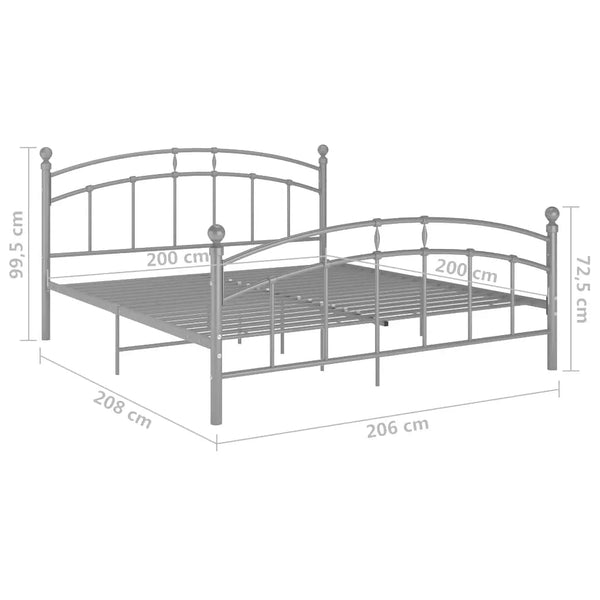 Harmaa sängynrunko Agrifina 200x200cm (metalli)