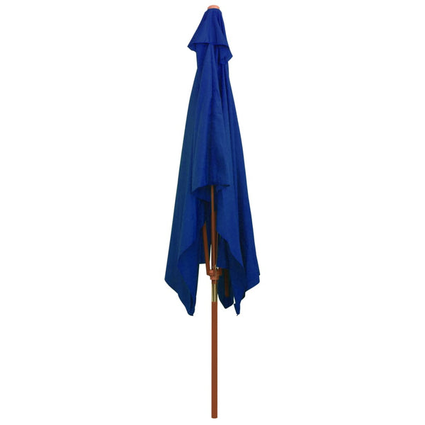 Blauer Sonnenschirm Holzgestell Fiti 200x300cm