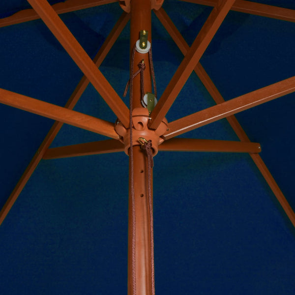 Blauer Sonnenschirm Holzgestell Fiti 200x300cm