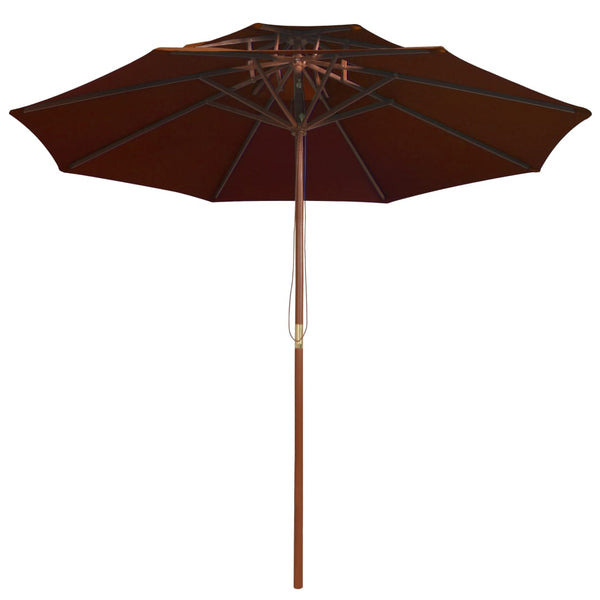 Terrakotta Sonnenschirm Roni 270cm (Doppelschirm, Holzstiel)