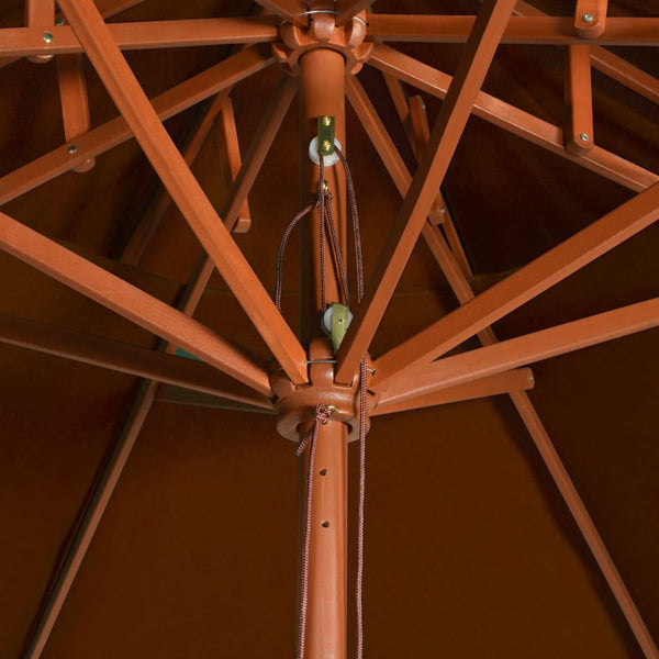 Terrakotta Sonnenschirm Roni 270cm (Doppelschirm, Holzstiel)