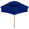 Blauer Sonnenschirm Roni 270cm (doppellagig, Holzpfosten)