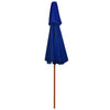 Blauer Sonnenschirm Roni 270cm (doppellagig, Holzpfosten)