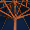 Blauer Sonnenschirm Roni 270cm (doppellagig, Holzpfosten)