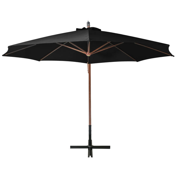 Schwarzer Hängeregenschirm mit Stange Sevia 3,5x2,9 m (sechs)