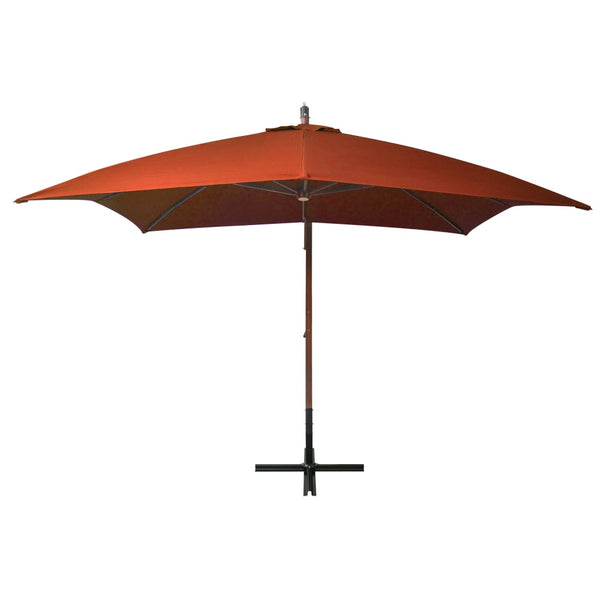 Terracotta hängender Sonnenschirm mit Stange Sevia 3x3 m (sechs)