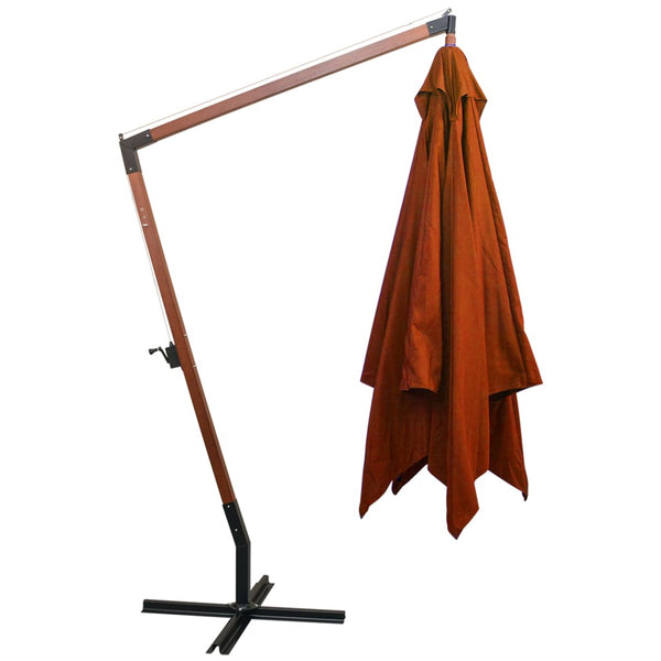 Terracotta hängender Sonnenschirm mit Stange Sevia 3x3 m (sechs)
