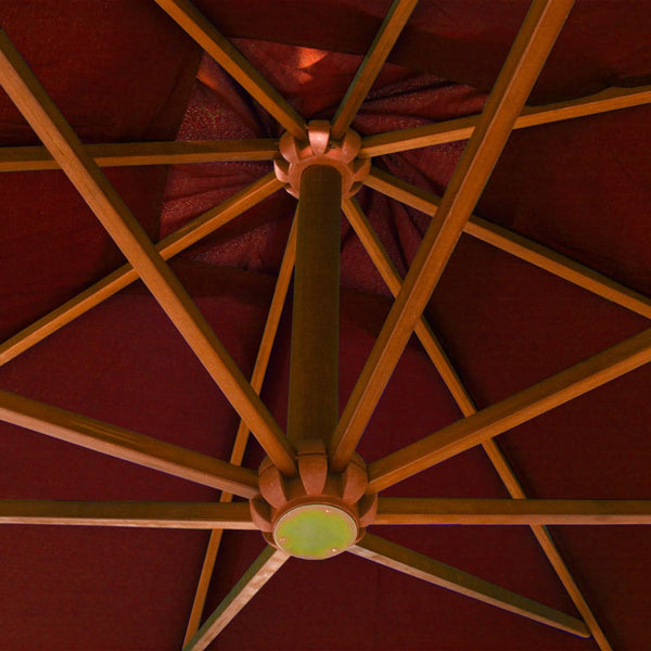 Terracotta hängender Sonnenschirm mit Stange Sevia 3x3 m (sechs)